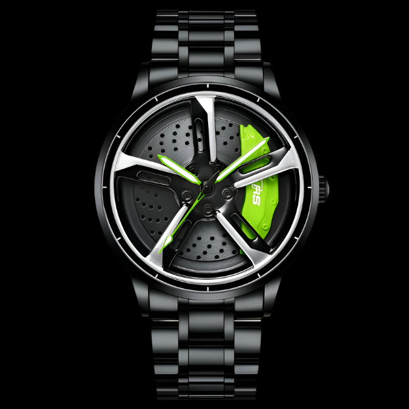 For NEKTOM VIP Client Steel Strap Spinning Luminous Car Wheel Watch