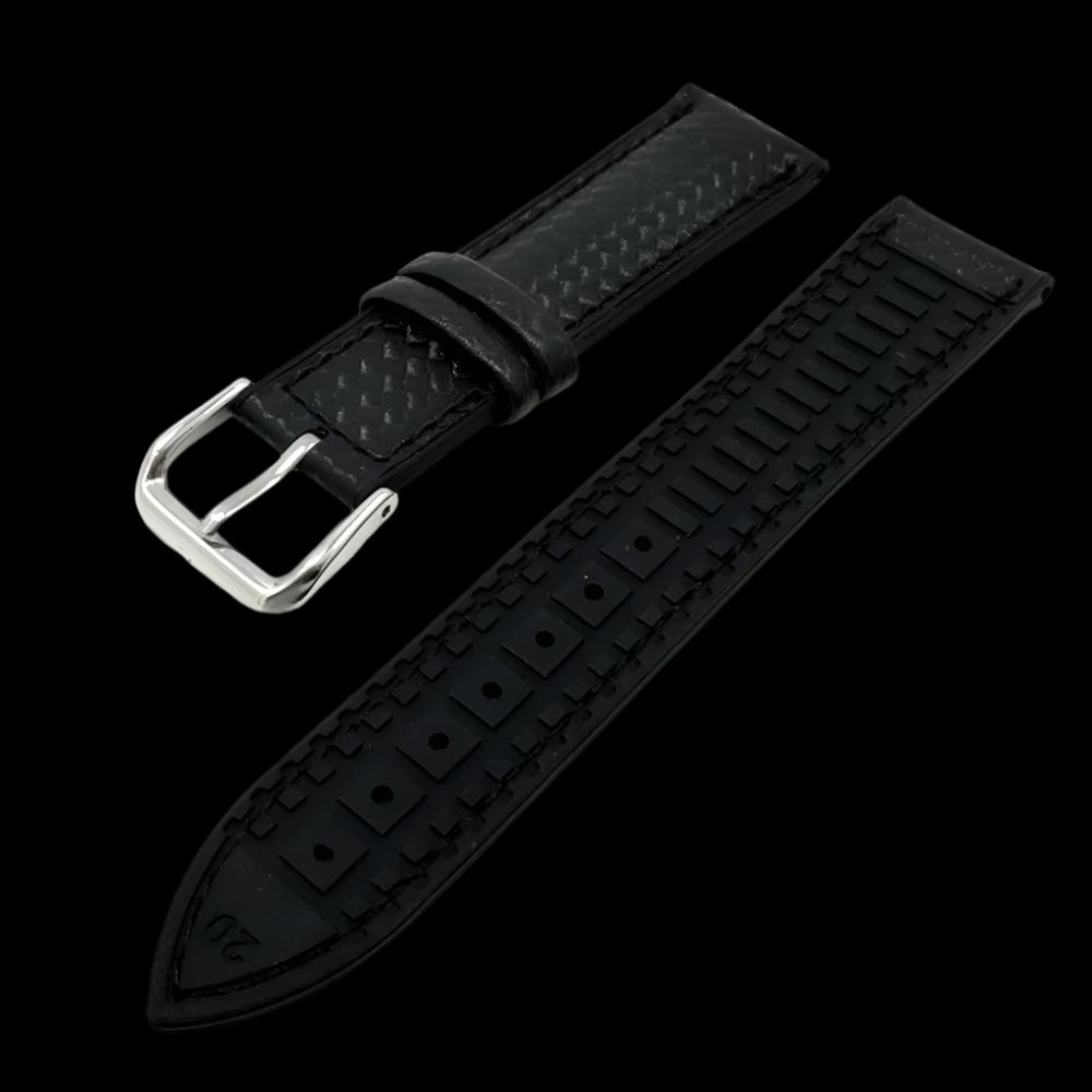 18Mm 20Mm 22Mm Silicone Strap Carbon Fiber Leather Sweat Proof Rubber Replacement Bracelet Band Men Watch Accessories Orange